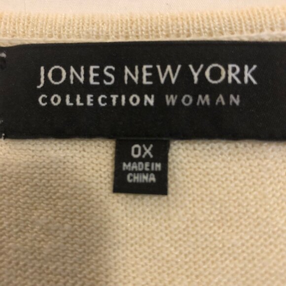 🌾 Jones New York Collection Woman Linen-Blend Top – 0X – Ivory – Quiet Luxury S - Picture 5 of 8